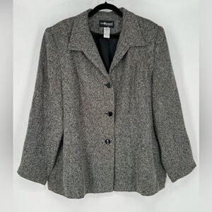 Sag Harbor black/white‎ blended button-down blazer